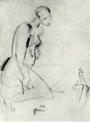 Étude de nu - Dessin mine de plomb. 1938 (23,5x25)