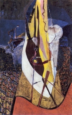 Le voilier - Huile sur toile. 1950 (98,5x63,5)