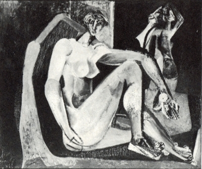 Nu assis - Huile sur toile. 1950 (96x114)