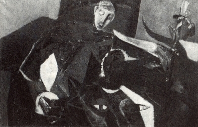 Tauromachie - Huile sur toile. 1950 (101x66)